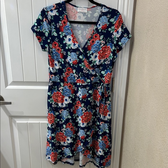 Bobbie Brooks Navy Floral Mini Dress - Picture 1 of 5
